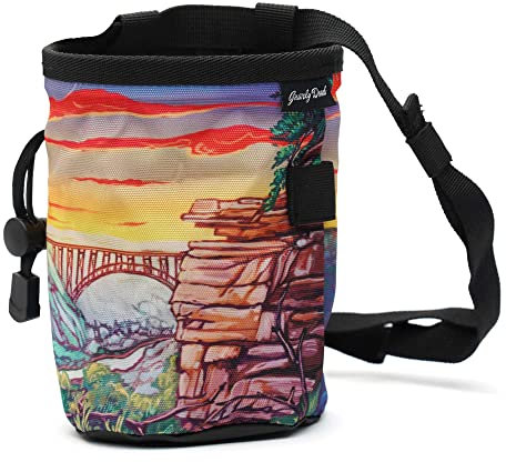 GNARLY DOOD River Gorge Kletter-Kreidetasche, für Outdoor, Fitnessstudio und Bouldern, verstellbarer Hüftgurt, robuster Kordelzug und Reißverschlusstasche