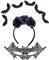 XINDY Halloween Haarreif, Fledermaus Haarreif und Fledermaus maske Kopfschmuck für Kinder Damen Fledermäusen Kostüm Deko Horror Karneval Fasching Kostüm Accessoire Fancy Dress