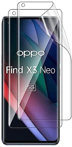 2 Pezzi Pellicola Idrogel Protettiva per Oppo Find X3 Neo 5G (6.55 Pollici), [Film flessibile] Morbida TPU Protezioni Schermo [Trasparente HD]