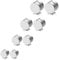 JewelryWe Magnetische Ohrstecker Edelstahl Non-piercing - 4 Paar Silber Magnet Ohrringe für Herren Damen Kreis Rund Magnetohrringe Fake Plug Tunnel Ohrclips Clip on Ohrringe Ohne Ohrloch 6-12mm