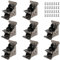 MOUYAT 8 Pack 68 x 63 x 50mm Foldable Support Brackets, 0-90 Degree Folding Hinge Self-Locking Hinge with Screws, Table Legs Extension Support for DIY Folding Table, Bed, Workbench