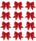 12Pcs rote Weihnachtsschleifen für Baumdekorationen, 14 cm große Weihnachtskränze, für Dekorationen, Pailletten-Fliegen, Weihnachtsdekorationsschleifen für Zuhause, Weihnachtsbaum-Party-Geschenk