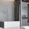 Duschwand für Badewanne 110 x 140 cm Badewannenfaltwand 2-teilig Faltbar Duschtrennwand 6mm Nano Glas Silber Faltwand Duschabtrennung