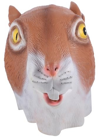 Amosfun Maske Für Halloween-party Eichhörnchen Maske Tierkopfmaske Haube Kleidung Emulsion