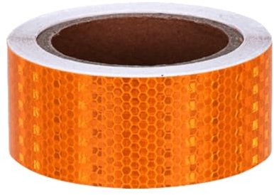 Reflective Tape, 9M x 5CM Warning Sticker High Intensity Reflector Tape Waterproof Safety Tape, 1 Pack Self-Adhesive Security Marking Tape for Vehicles Car Motorcycle Bike Helmets on Night, Orange