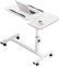 Betttisch mit Rädern, Klappbarer, Beweglicher Krankenhaus-Betttisch, Höhenverstellbaren Rädern, Neigbarer, Drehbar Pneumatischer Betttisch mit Versteckten, Nachttisch for H, 60 x 40 x 59~89 cm