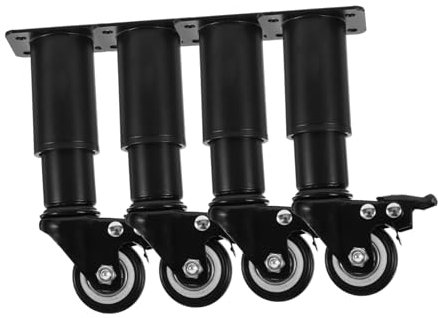 Homoyoyo Pieds De Meubles en Métal 4 Pièces Réglables en Hauteur avec roulettes pour Armoires Canapés Tables Basses