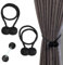 Butyeak Correas de Imán para Cortina, Abrazaderas Cortinas, Alzapaños Magnéticos para Cortina, 2 Piezas Alzapaños Magnéticos, Alzapaños de Cortina, Imán para Cortinas, para Hogar y la Oficina, Negro
