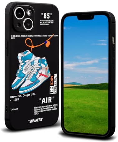 CHBSHENG Cool Phone Case for iPhone 15 Case for Boys Men Street Design Aesthetic Shockproof Basketball Sneaker Sports Designer Cases Compatible with iPhone 15 Black