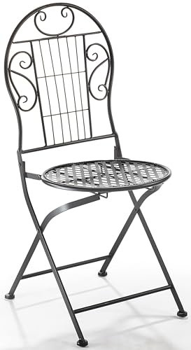 Kobolo Gartenstuhl Metallstuhl Klappstuhl Stuhl Metall - schwarz