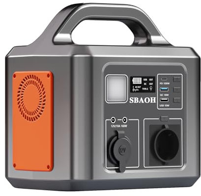 Tragbare Powerstation 600W,SBAOH 538.7Wh Solargenerator Akku mit AC/Auto Zigärettenänzünder/USB Ausgabe,Mobile stromgenerator für Reise/Camping/Outdoors/Emergency
