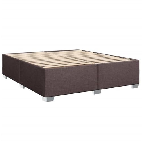 vidaXL Bettgestell, Bett mit Bettfüße Lattenrost, Polsterbett für Schlafzimmer, Doppelbett Bettrahmen, Modern, Dunkelbraun 200x200cm Stoff