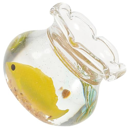 BCOATH Koi-Aquarium Aus Glas Mini Puppenhaus-Aquarium Fischglas Winzige Dinge Zubehör Für Puppenhäuser Tiny House-Accessoires Aquarium Für Modelle Puppenhaus Goldfischbecken