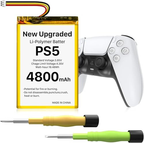 Batería para mando PS3 (2 unidades), 1800 mAh, LIP1359, para mando Sony Playstation 3, PS3, Dualshock 3, CECHZC2E, CECHZC2U con cable USB y herramientas