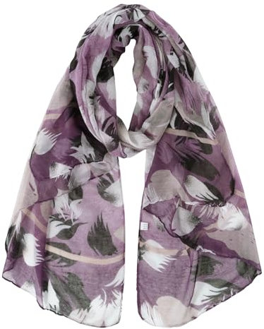 DAMILY Leichter Schals & Tücher für Damen Kuschelig Halstuch mit Blumenmuster Modischer Strandtuch Geschenke für Frauen (Lila)
