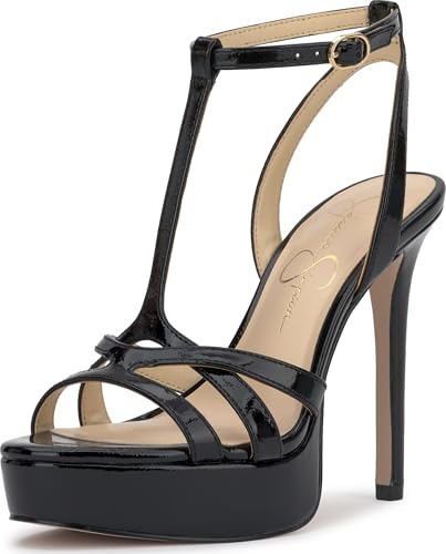 Jessica Simpson Sippete T-Strap Platform Sandal, Black, 8