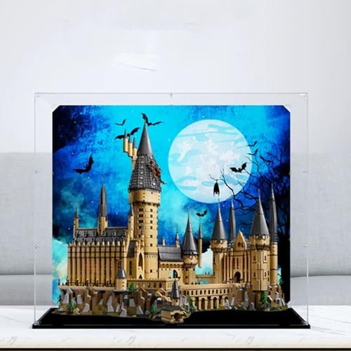 CHIFENMS Transparente Acryl-Vitrine für Lego 71043, Schloss-Schaukasten, Baustein-Sammlerstücke, transparent, staubdicht, Aufbewahrungsbox (nur Gehäuse) (Hintergrund 1)