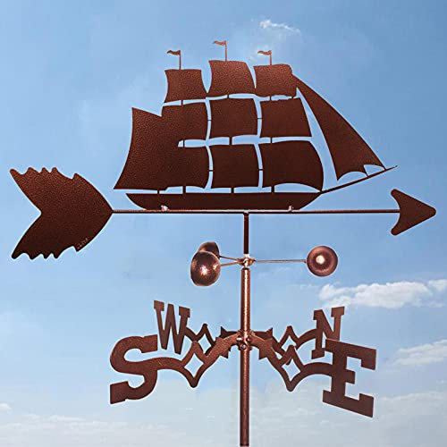 LYDSB Girouette en métal exquise, Ornement de voilier, girouette de Jardin en Fer métallique, girouette rétro, Ornement de Jardin, Patio, Cour, indicateur de Direction du Vent, Outil de