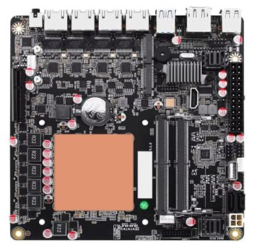 PeeliCeeli NAS Motherboard 6 Bay SATA3.0, Core i5 12450H Mini ITX Mainboard with 6 x M.2 NVMe, 4 x i226V 2.5GbE LAN Computer Board with DDR5 32GB RAM 1TB SSD, PCIe4.0 x4
