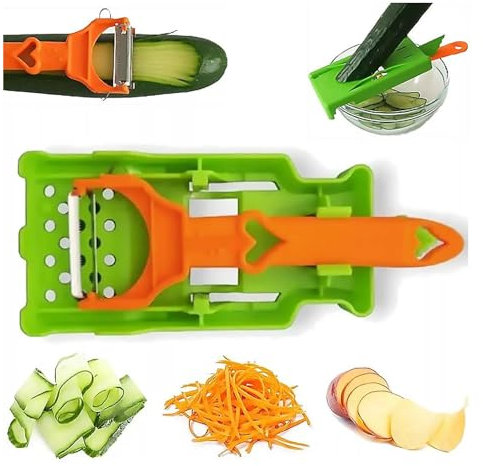 Kit de pelador multifuncional, pelador de frutas y verduras 2025, pelador 3 en 1, pelador de limón, espirales, pelador de patatas para cocina, pelador de verduras en juliana, patata, naranja, limón,