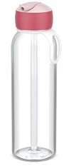 Mepal - Botella de Agua Flip-Up Campus - Botella de Agua a Prueba de Fugas para el Colegio y para Llevar - Botella Transparente para Beber - Sin BPA y apta para Lavavajillas - 500 ml - Cool pink