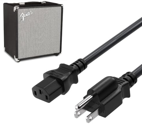 Electric Guitar Amplifier Musical Peavey Vox Guitar Amp PC AC Amplifiers Power Cord Replacement for Fender Rumble 40 25 100 200 15 500,Mustang LT25, GT-40 GT-100 3 Prong Power Cord,14AWG 5FT