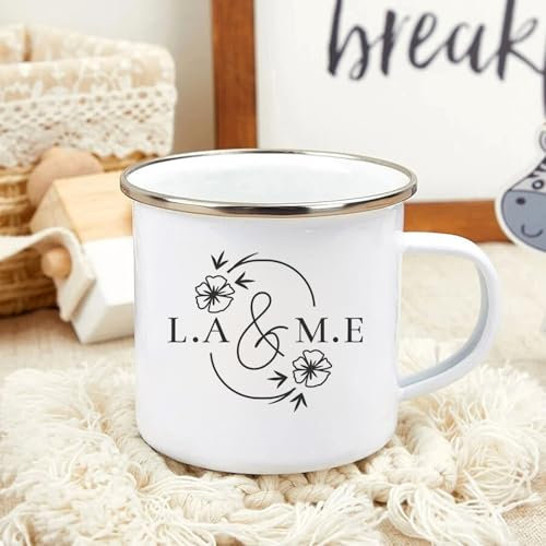 Tazza Da Campeggio Smaltata Con Nome Personalizzato, Idee Regalo For Camper, Camper, Picnic, Metallo Isolante, Caldo Freddo, Fuori, All'aperto, Festival