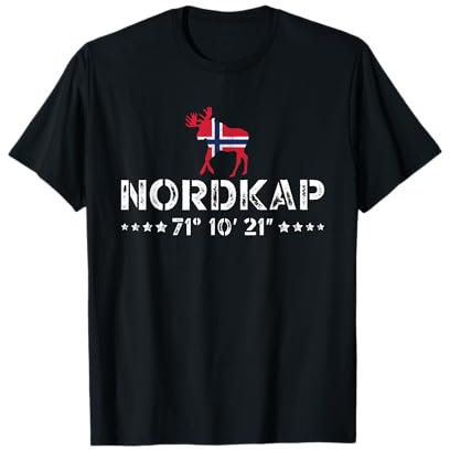 Norwegen Norway Norge Skandinavien Koordinaten Nordkap T-Shirt