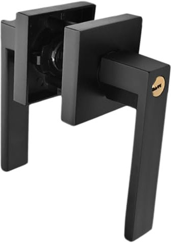 UKCOCO 1 Set Serratura Della Porta Interna Tappo Campanello Di Casa Serrature Per Porte Da Camera Pomello Quadrato Maniglia Di Chiusura Della Porta Black Lega Di Alluminio