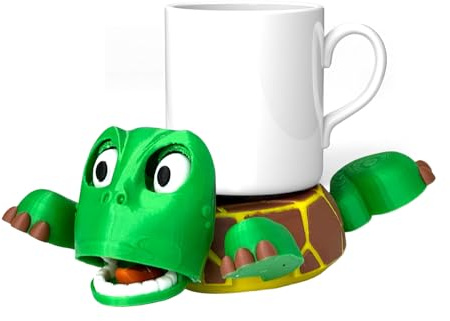 Portavasos divertido con diseño de tortuga impreso en 3D, posavasos de tortuga con expresión divertida, soporte interactivo para bebidas para el hogar y la oficina (tortuga)