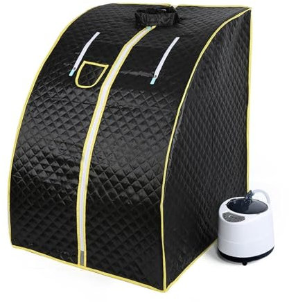 Heimsauna, Tragbares Dampfzelt, Sauna, Heimbad, 1000 W, 2,0 l, inklusive Klappstuhl, lindert Schlaflosigkeit, Edelstahl-Rohrhalterung,Sauna bequemer genießen(WS)