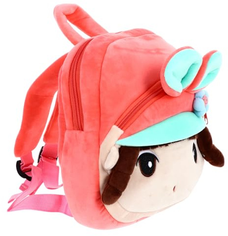 FRCOLOR Plüschiger Junge Mädchen Rucksack Mit Cartoon-Design Kindertasche Mit Mittlerem Fassungsvermögen Für Hefte Schule Reisen Und Shopping Für Mädchen Und Jungen
