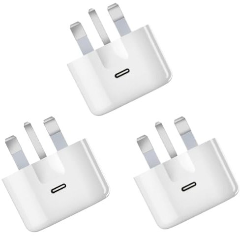 USB C Plug for iPhone 16e 16 15 14 13 12 11 Pro Max Plus X XS XR 8, SE 2020,For iPad Pro Air Mini, Samsung Galaxy,20W Fast Charger USBC Type C Power Charging Head Adapter Charge Wall PD (3 Pack)