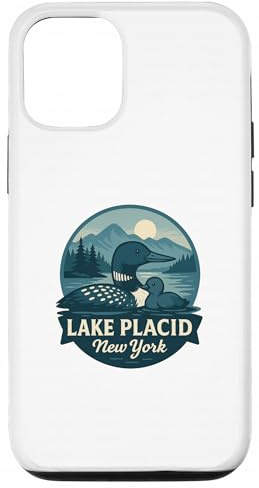 Lake Placid New York Loon - Diseño de Madre y Pollito Carcasa para iPhone 12/12 Pro