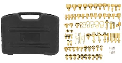 77 - teiliges Automotive Air Conditioning Leak Test Kit, Car AC Leak Detection Tool Set, Messing - Lecksucher mit robustem Aufbewahrungskoffer für R134a und R12 Klimaanlagen