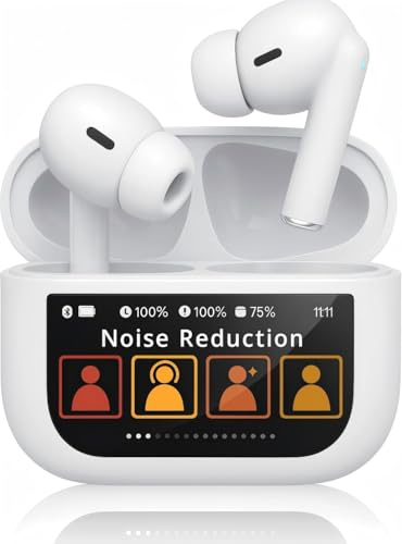 Wireless Earbuds In-Ear Headphones, Bluetooth 5.4, 2026 Smart Touch Screen[5 EQ Modes],with 4 ENC Noise Cancelling Mic, 40H Playtime HiFi Stereo Headphone,IP7 Waterproof, Earphones for iPhone/Android