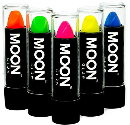 Moon Glow Neon UV Rouge à lèvres – Rouge à lèvres de couleur fluo brillant – Brille sous les rayons UV, Vert, 4,5 g (Lot de 1)