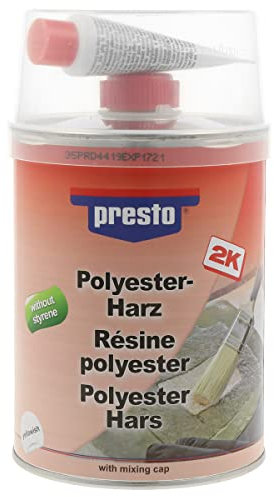 Presto 443862 Résine Polyester sans Styrène 1000 g, gelblich-transparent