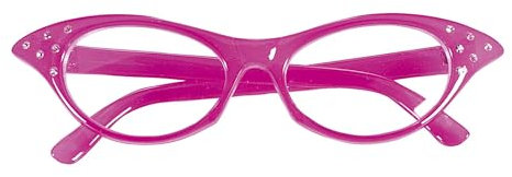 W WIDMANN MILANO Party Fashion 96673 - Brille 50er Jahre, pink mit Strasssteinen, Rock´n´Roll, Twist, Karneval, Mottoparty