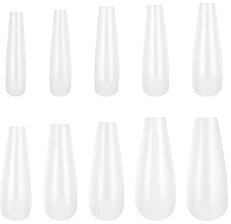 Frcolor Künstliche Nagelspitzen Full Cover Ballerina Kunstnägel für Nagelstudios und DIY Nagelkunst, Weiß, 500 Stück
