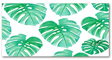 Tulup Spritzschutz Glas Küche 120x60 cm Küchenrückwand Glassplatte Küche Herd Küchenrückwand aus Echtglas Abdeckplatte - Blumen & Pflanzen - Grün - Monstera