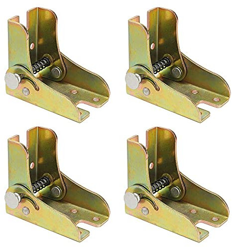 4 Stück Faltbare Verriegelung, Klapptisch Hardware, Selbstsichernde Klappscharnier, Klappbeschlag Tisch, Klappbeschlag, für Klapttische, Tischbeine, 90°, Automatische Verriegelung (Dunkelbronze)