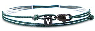 Made by Nami Casual Surfer-Armband Personalisiert mit Buchstabe - Damen Herren Pärchen-Armband individualisiert - Freundin Freundschaftsarmband Geschenk - Wasserfest & Verstellbar (C, Emerald Grün)