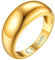 FOCALOOK Personalisiert Croissant Ring 18k Vergoldet - Verlobungs-, Trau-, Antrags-, Dom-, Chunky-Ring für Hochzeit und Verlobung - Modeschmuck für Braut und Brautjungfer - Größe 59 (18.8)