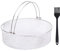 Cestello di ricambio per friggitrice ad aria, cestello in rete in acciaio inox, per friggitrice ad aria, accessorio per friggitrice ad aria, cestello per cottura a vapore con manico (argento,