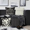 Aoihrraan Kissenbezüge 4er Set, Schwarz Weiß Geometrie Wurfkissenbezüge Sweet Home Minimalist Weicher Kurzer Plüsch Quadrat Kissenbezug für Sofa Couch Schlafzimmer Auto Stuhl Wohnkultur 45x45cm