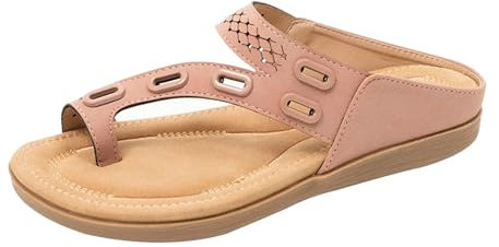 Sandales Orthopediques Femmes Hallux Valgus, Nu Pieds Sandales à Bout Ouvert avec Soutien de La VoûTe Plantaire Tong Femme Compensees Confort Sandales de Plage pour Gros Orteils(Size:38EU,Color:rose)