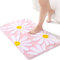 QJHOMO Pink Bath Mat White Flower Rug 40 x 60 cm, Non Slip Bath Mats for Bathroom, Soft Microfiber Bathroom Mat, Machine Washable Rug Durable Bathmat, Super Absorbent Floor Mat for Shower