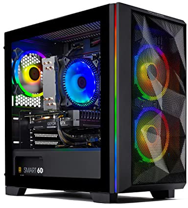 Skytech Gaming Chronos Mini Gaming PC Desktop – AMD Ryzen 5 3600 3.6 GHz, NVIDIA RTX 3050, 500GB NVME SSD, 16GB DDR4 RAM 3200, 600W Gold PSU, Wi-Fi, Windows 11 Home 64-bit