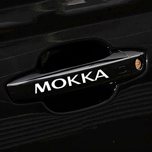 ACSUZ Auto Aufkleber, für Opel Mokka Aufkleber für Autotürgriffe Personalised Klebt Deko Aufstyling Accessories,White